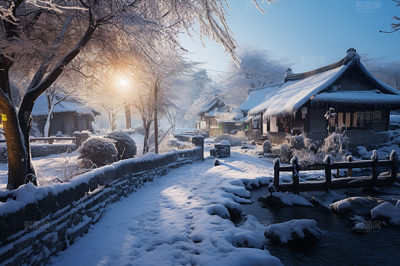 东北雪乡高清北方素材