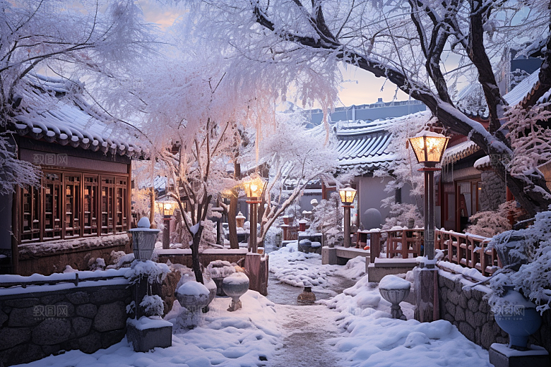 东北雪乡风光旅游素材