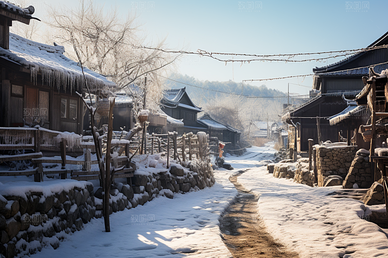 东北雪乡风光高清素材