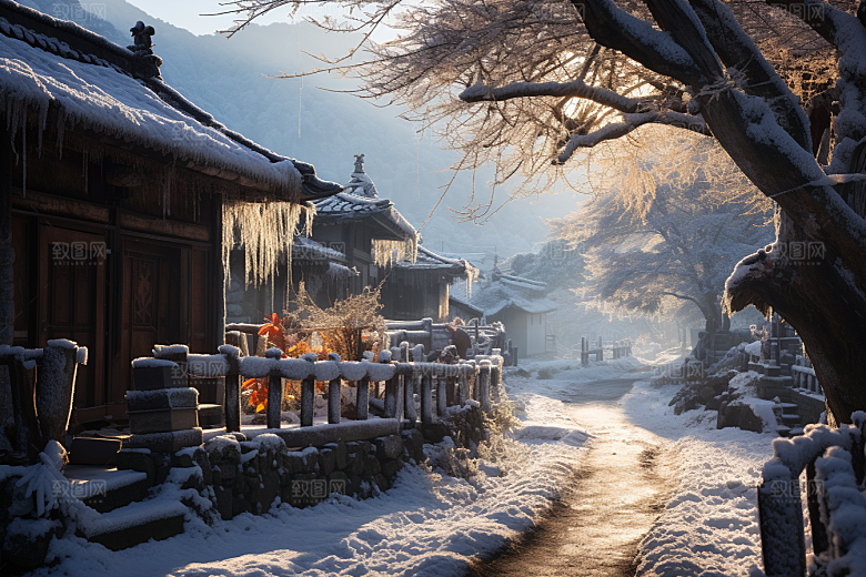 东北雪乡哈尔滨大雪素材