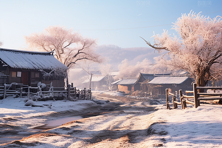 东北雪乡景区哈尔滨素材