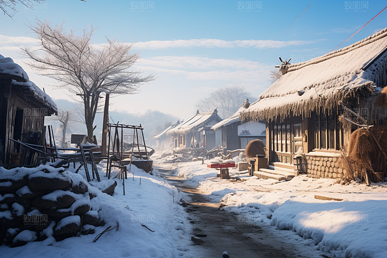 东北雪乡风光高清素材
