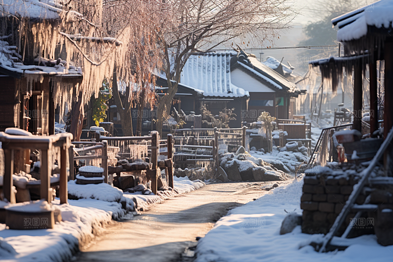 东北雪乡风光景区素材