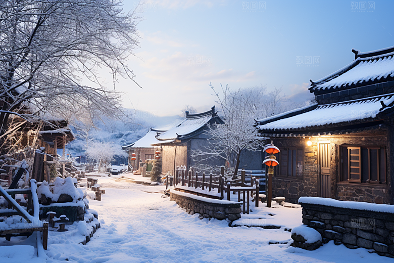 东北雪乡大雪旅游素材