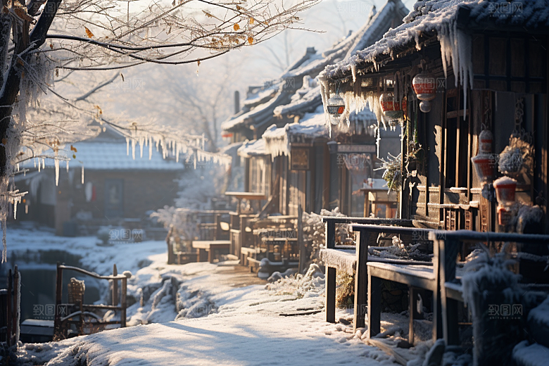 东北雪乡哈尔滨雪景素材