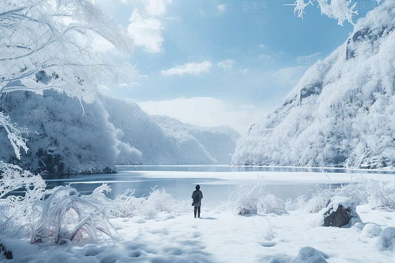 东北雪乡雪景风光素材