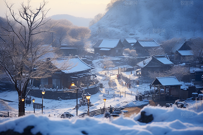 东北雪乡大雪高清素材