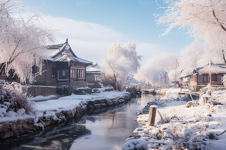 东北雪乡风光高清素材