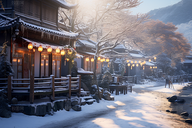 东北雪乡风光旅游素材