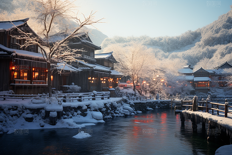 东北雪乡风光高清素材