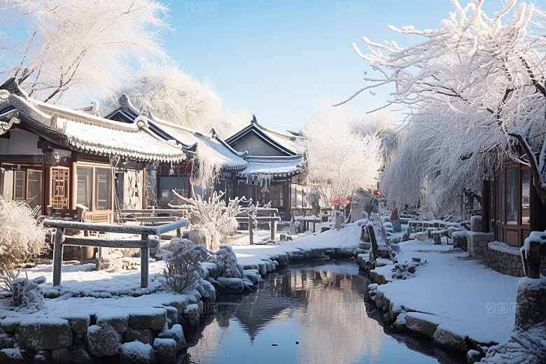 东北雪乡高清景区素材