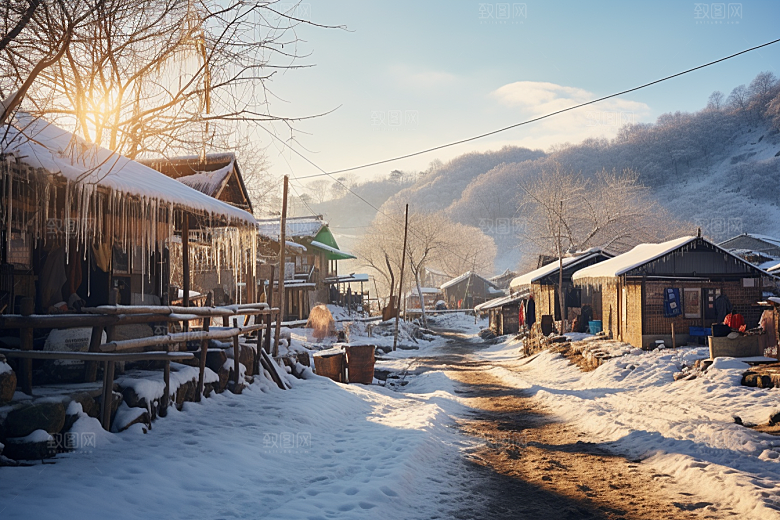 东北雪乡旅游雪景素材