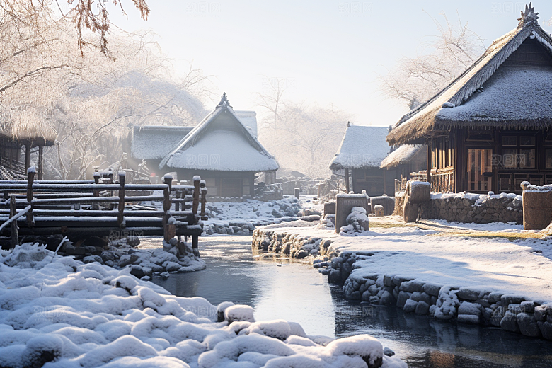 东北雪乡高清景区素材