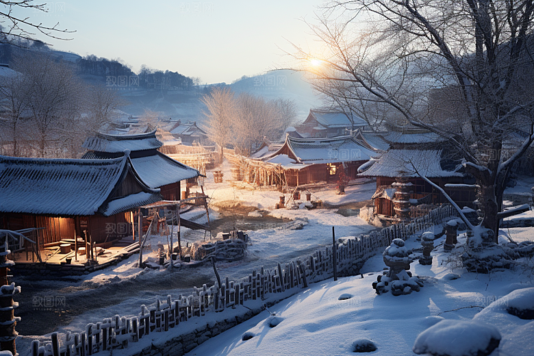 东北雪乡高清哈尔滨素材
