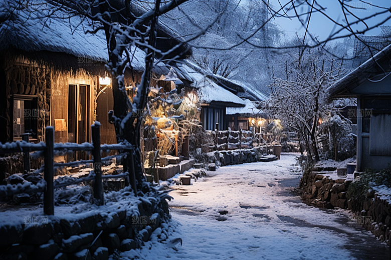 东北雪乡高清雪景素材