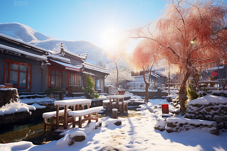 东北雪乡北方雪景素材