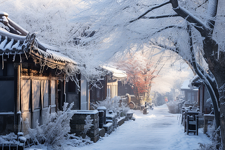 东北雪乡哈尔滨雪景素材
