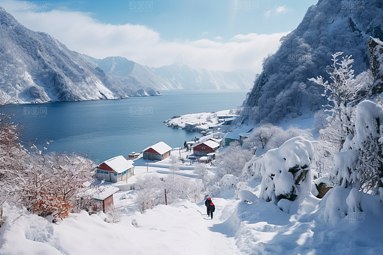 东北雪乡雪景哈尔滨素材