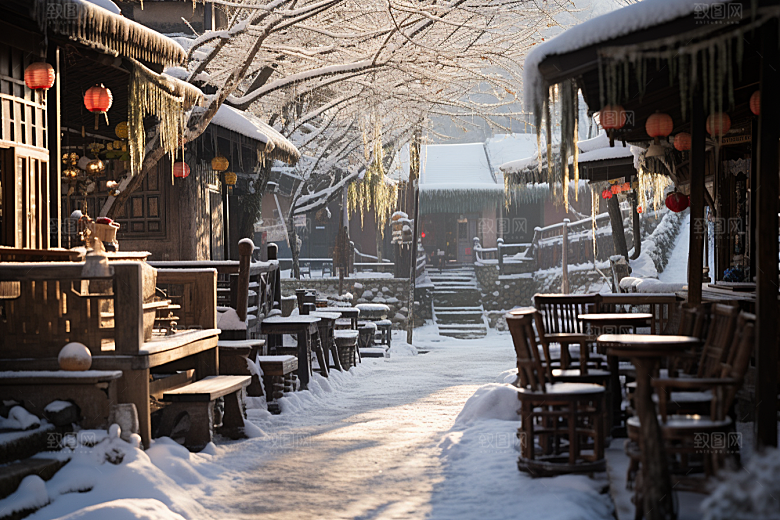 东北雪乡风光大雪素材
