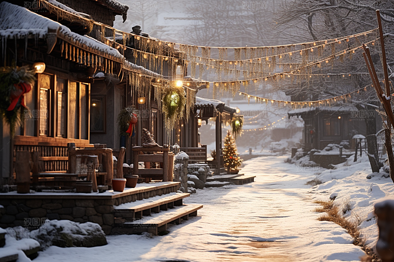 东北雪乡风光景区素材