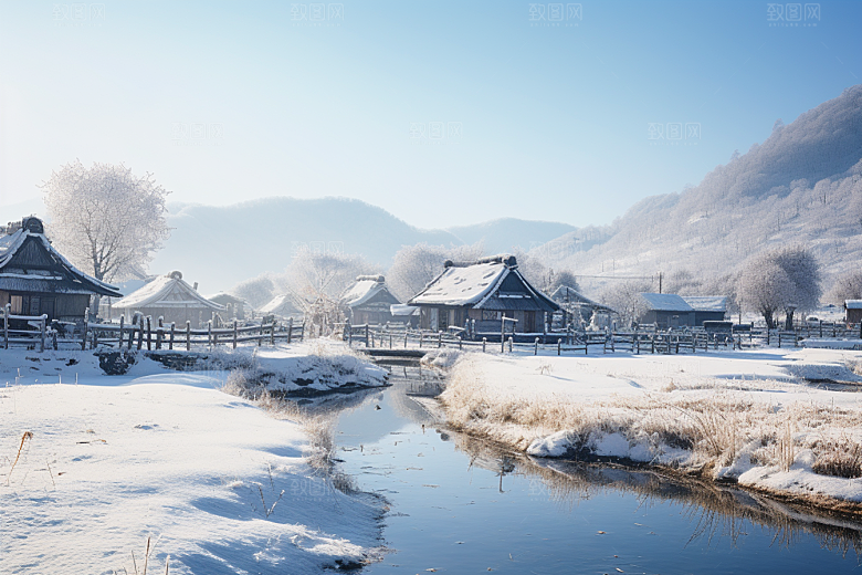 东北雪乡高清北方素材