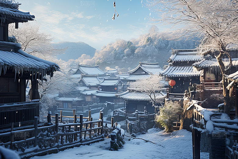 东北雪乡风光哈尔滨素材