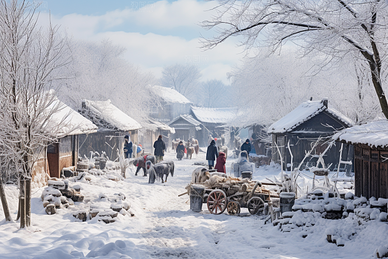 东北雪乡大雪哈尔滨素材