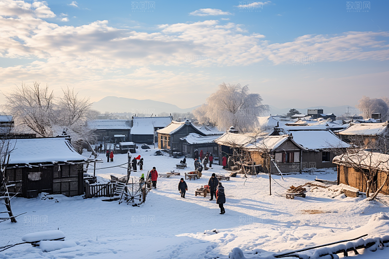 东北雪乡哈尔滨风光素材