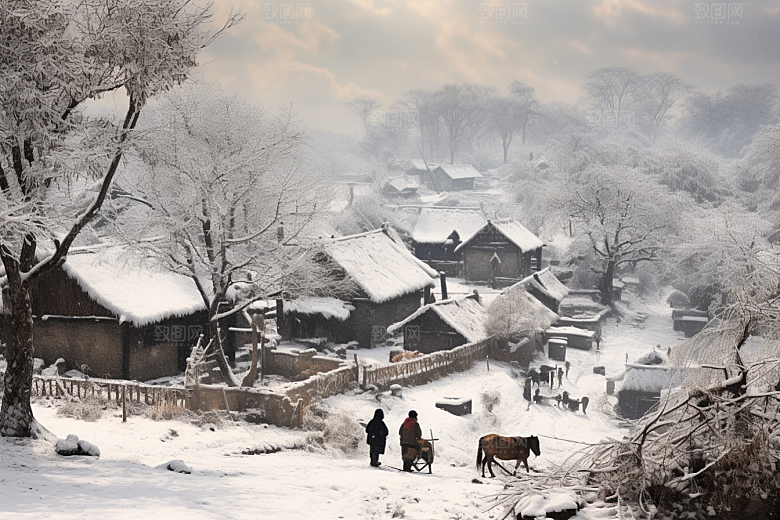 东北雪乡旅游大雪素材