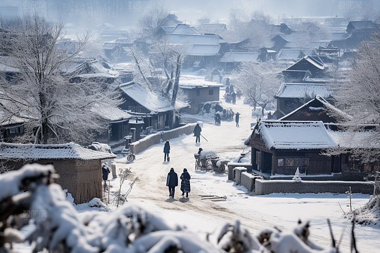 东北雪乡景区风光素材