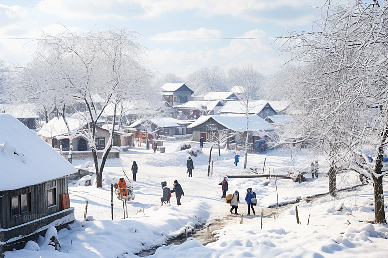 东北雪乡哈尔滨风光素材