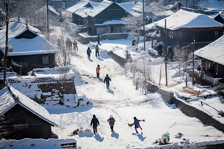东北雪乡高清大雪素材