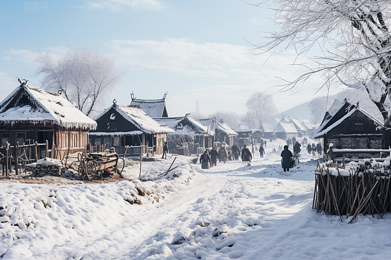 东北雪乡旅游风光素材