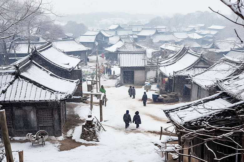 东北雪乡大雪风光素材