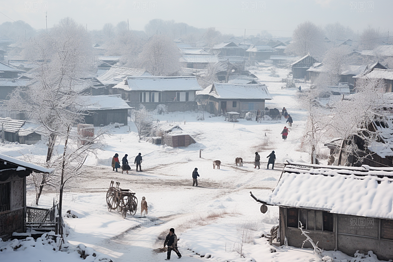 东北雪乡大雪高清素材