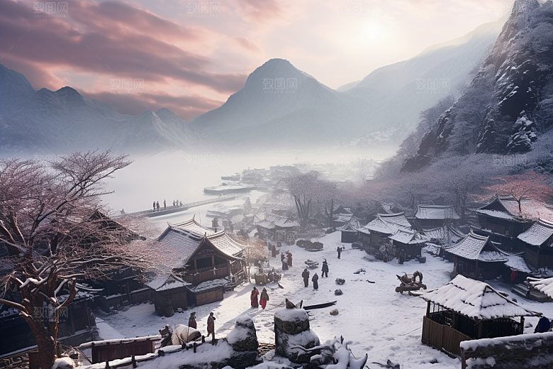 东北雪乡大雪旅游素材