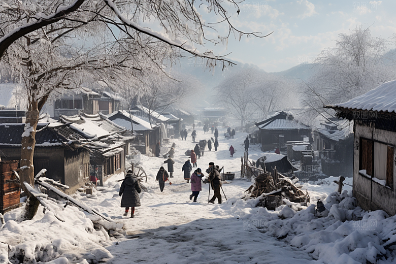 东北雪乡哈尔滨高清素材