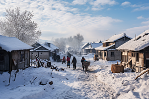 东北雪乡旅游风光素材