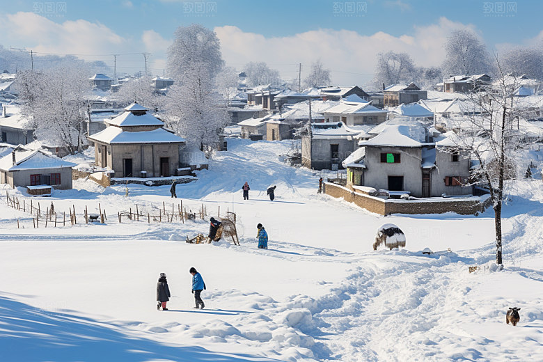 东北雪乡旅游高清素材