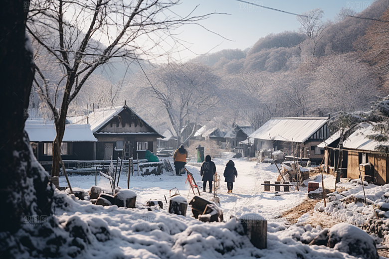 东北雪乡大雪风光素材