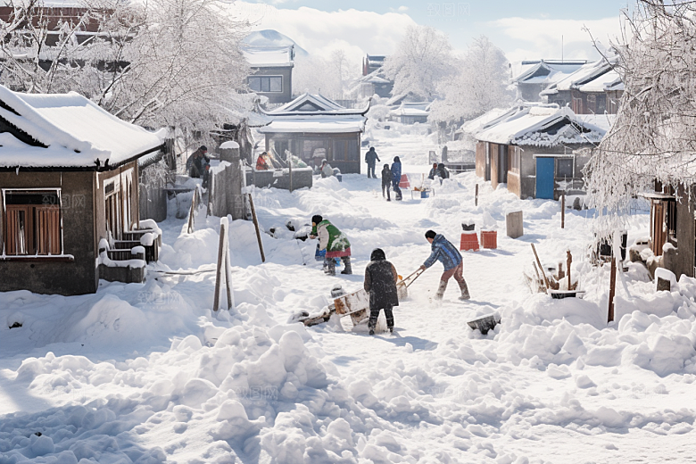 东北雪乡风光高清素材