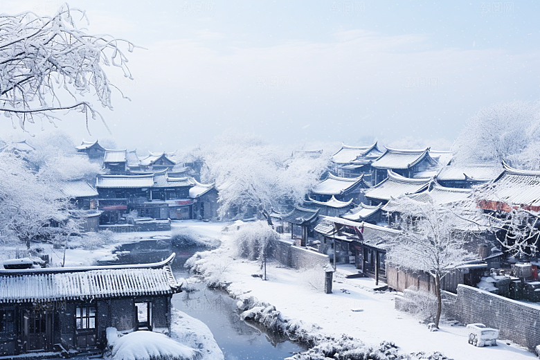 东北雪乡大雪高清素材