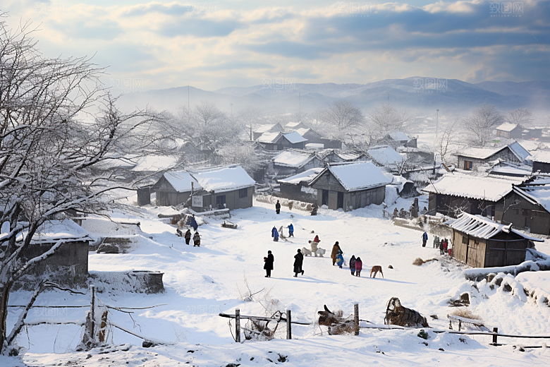 东北雪乡哈尔滨大雪素材