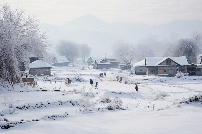东北雪乡哈尔滨雪景素材