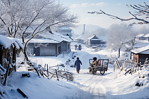 东北雪乡风光旅游素材