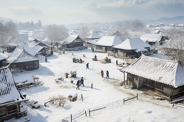 东北雪乡大雪旅游素材