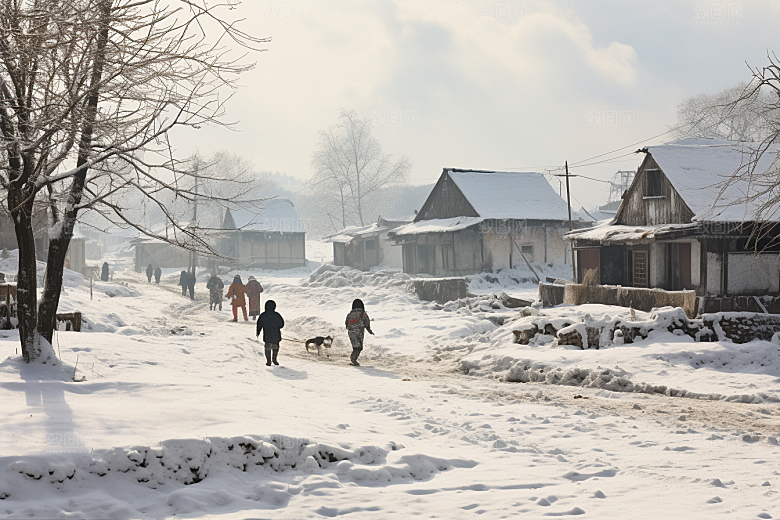 东北雪乡北方雪景素材