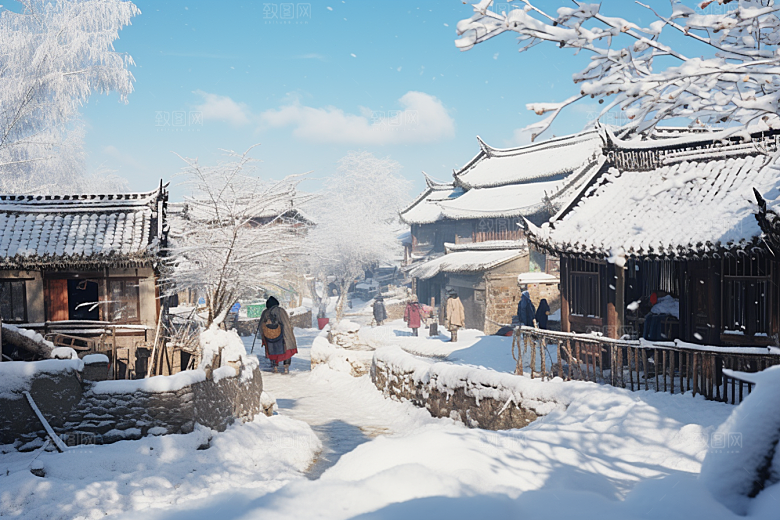 东北雪乡北方旅游素材