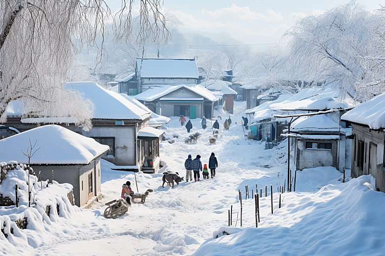 东北雪乡北方雪景素材