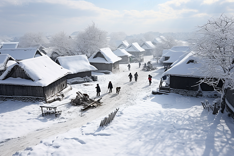 东北雪乡北方风光素材